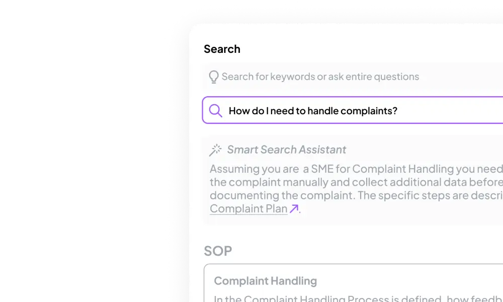 Smart Assistant to search all company and product data